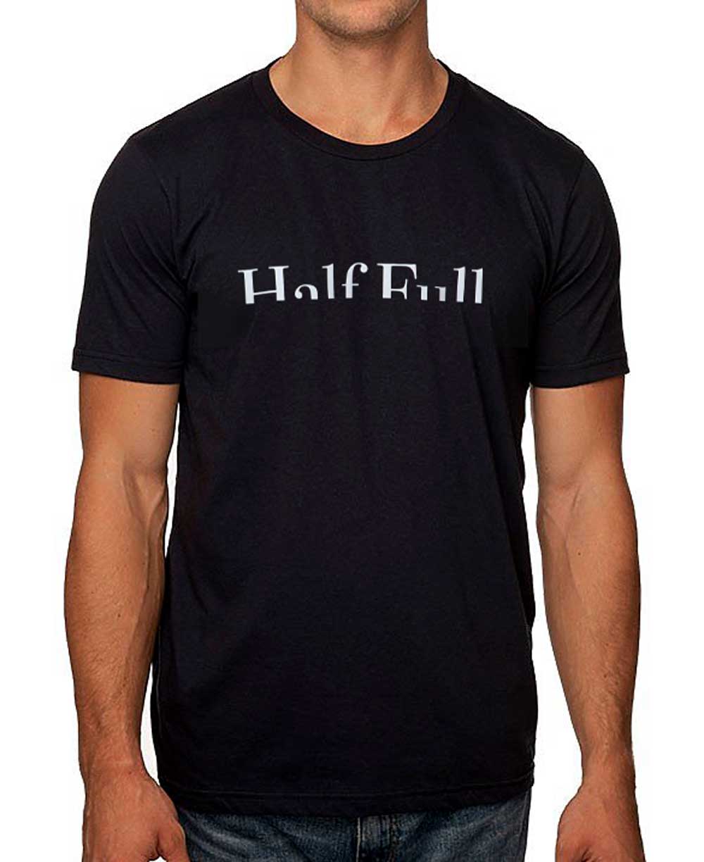 Men’s Organic Cotton Inspirational Half Full T-Shirt, USA