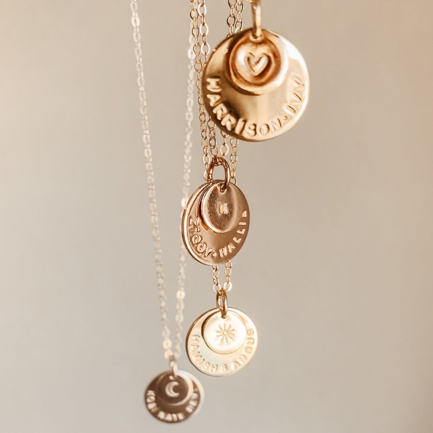Large & Small Stacking Pendant Necklace