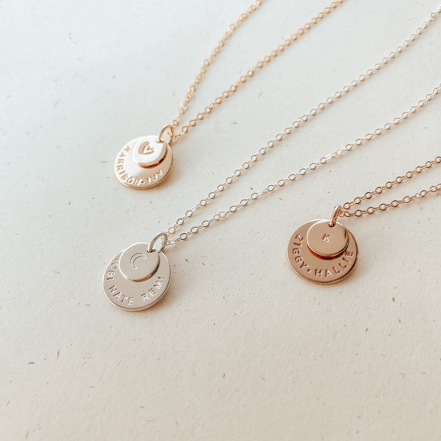 Large & Small Stacking Pendant Necklace