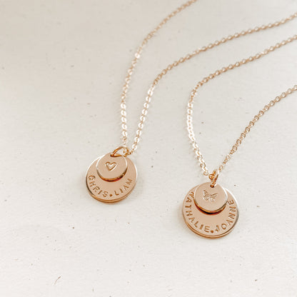 Large & Small Stacking Pendant Necklace