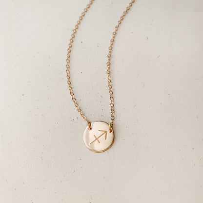 Star Sign Necklace • Medium Double Hole Pendant Necklace