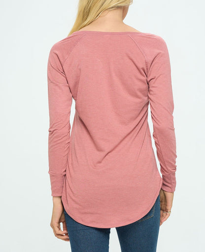 Artistic Namaste Blush Long Sleeve Tunic Tee