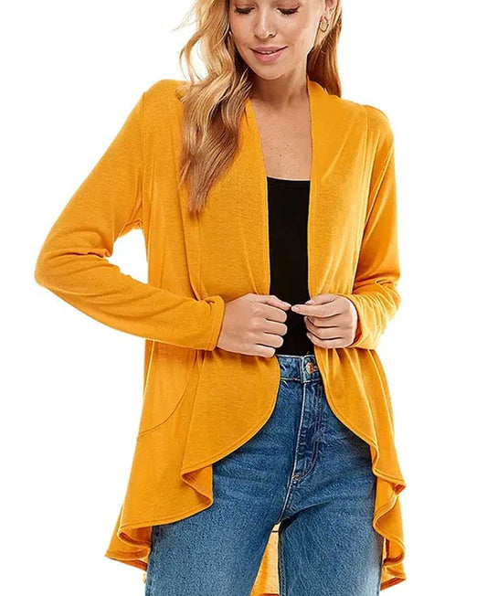 Women's Long Sleeves Ruffle Cardigan