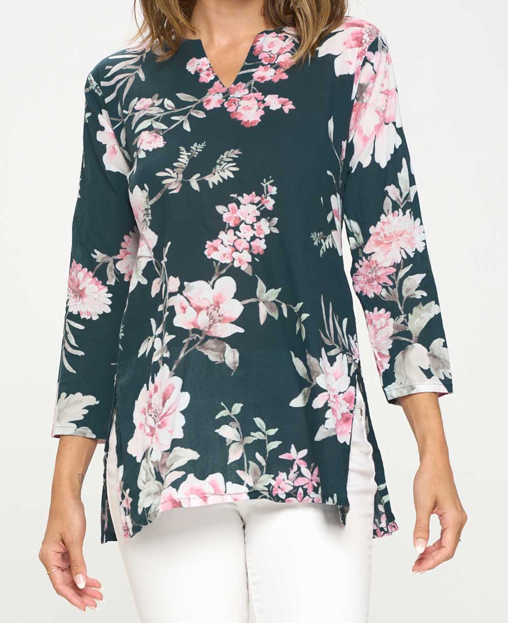 Floral Cotton Tunic Top