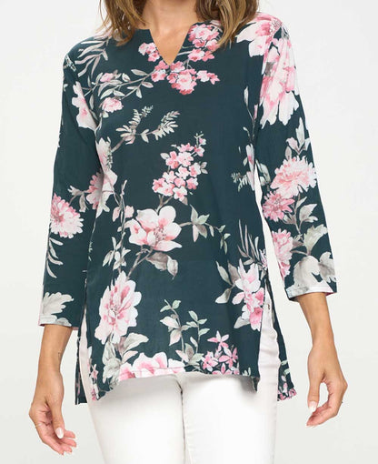 Floral Cotton Tunic Top
