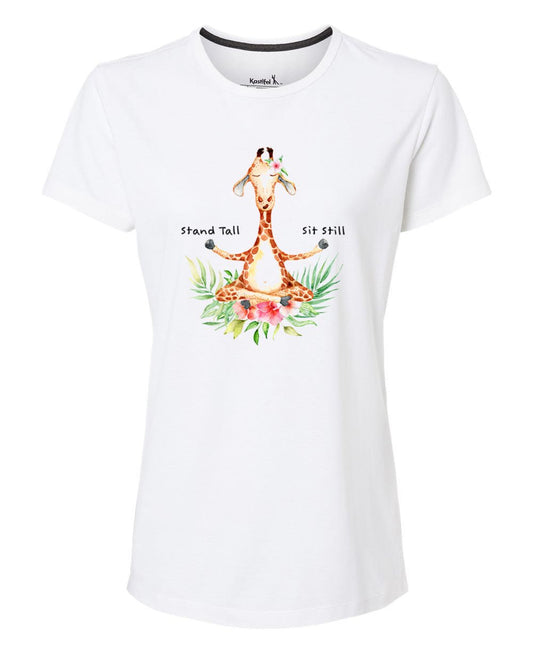 Giraffe Zen-sation Tee: The Stand Tall, Sit Still Women's Recycled T-Shirt
