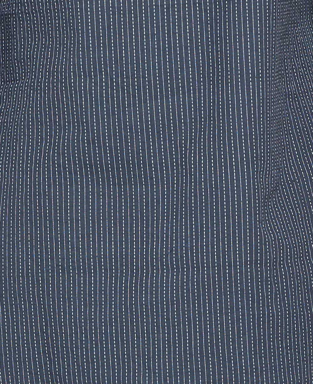 Grey Kantha Stitch Cotton Tunic Top