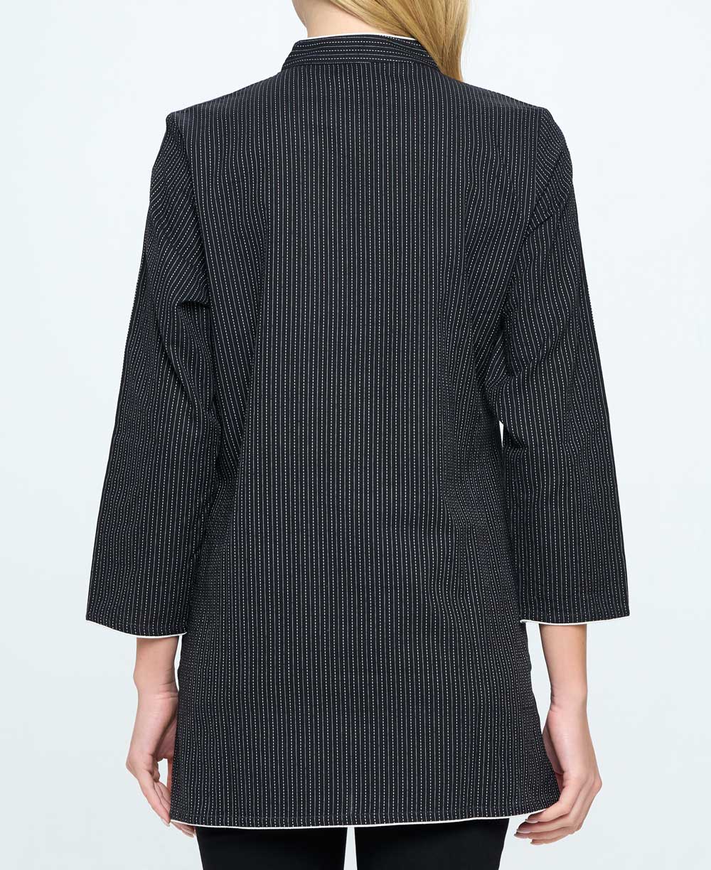 Kantha Stitch Black Threaded Cotton Tunic Top