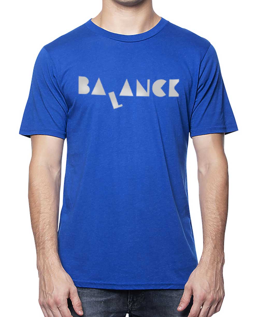 Men’s Balance Organic Cotton And Bamboo Blue T-Shirt, Made in USA