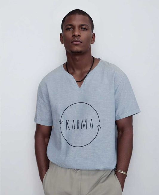 Men’s Karma Blue Linen Shirt