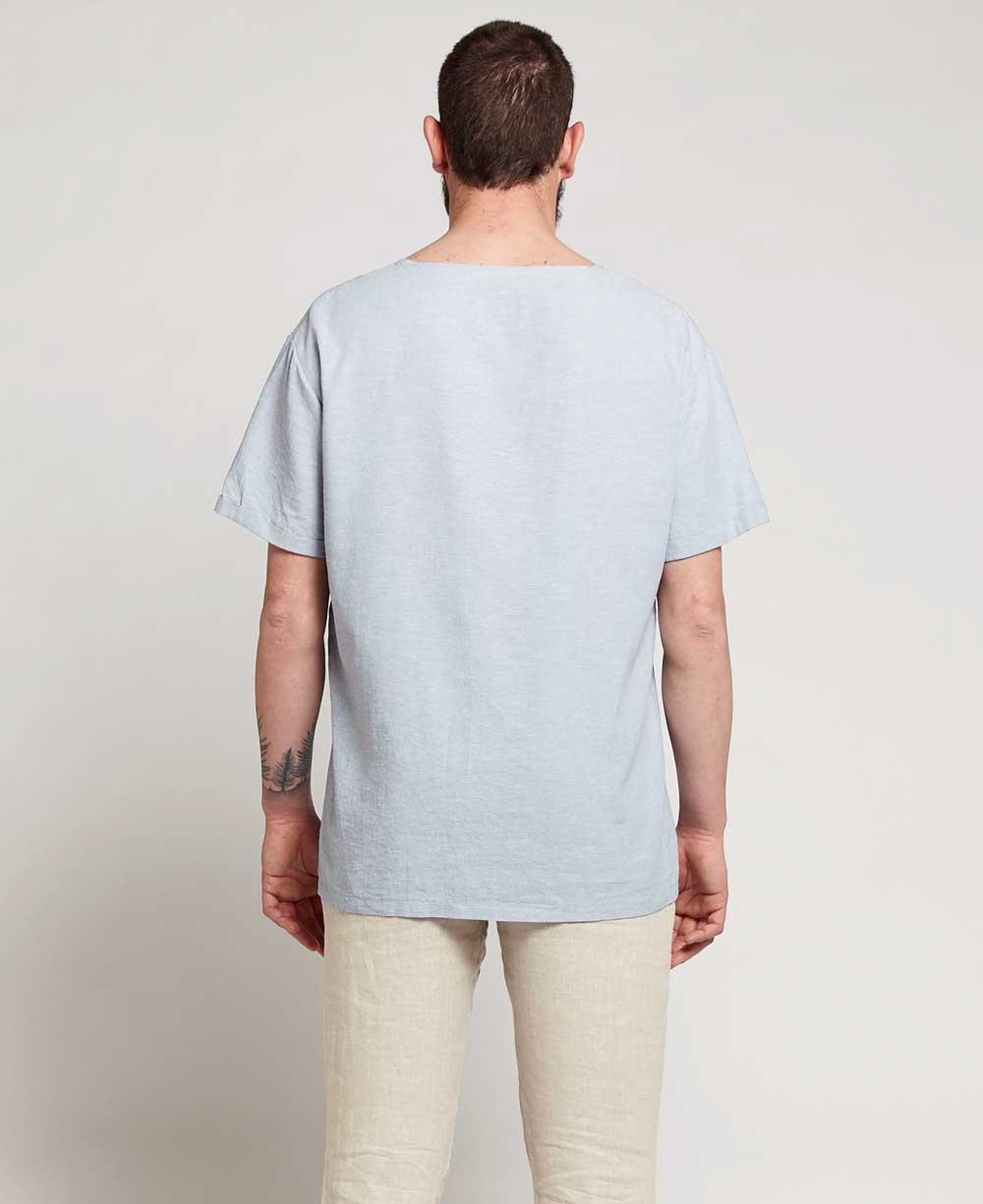 Men’s Karma Blue Linen Shirt