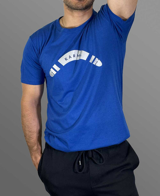 Men’s Karma Organic Cotton And Bamboo Blue T-Shirt, Made in USA
