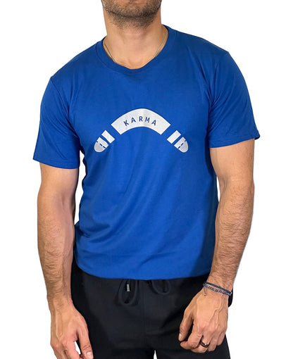 Men’s Karma Organic Cotton And Bamboo Blue T-Shirt, Made in USA