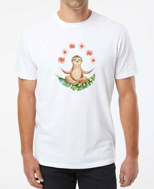 Slothful Serenity Tee: The Mindfully Chill Men's Recycled T-Shirt