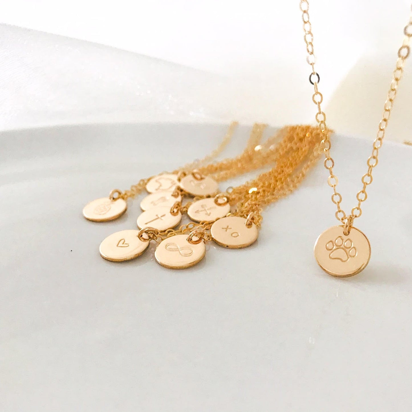 Paw Print Symbol Small Pendant Necklace